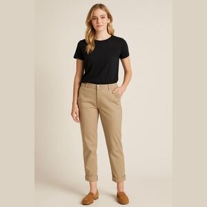 Lila Ryan lightweight tan cuffed trousers, size 8, NWOT